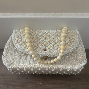 Chic Beaded Pearl Clutch